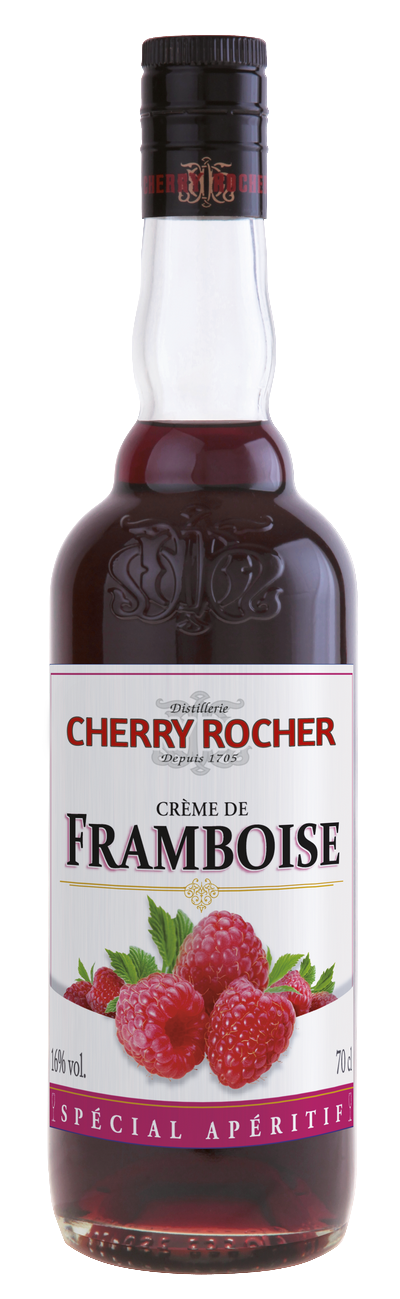 Crème de framboise / Raspberry liqueur - Fruit liqueurs 70 cl engraved  bottle - Cherry-rocher